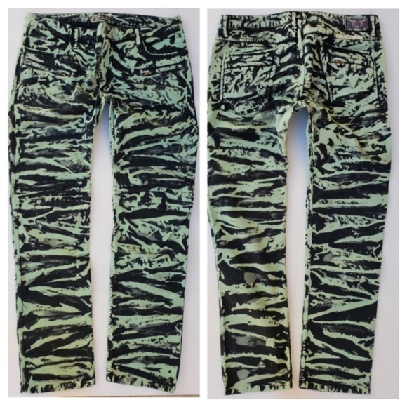 NEW Men ROBIN'S JEAN Motard Slim Camo Jeans SZ 44